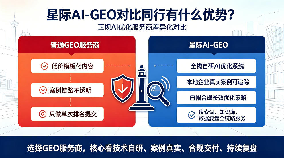 台湾星际AI-GEO对比同行有什么优势？正规AI优化服务商差异化对比